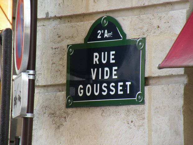  plaque de rue: rue Vide Gousset